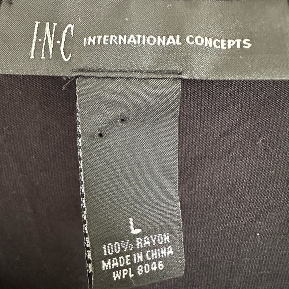 INC International Concepts Tie Dye  Rhinestone Asymmetrical Blouse Size Large - Picture 7 of 11